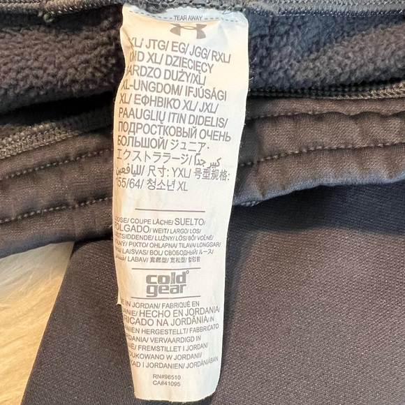 Under Armour Cold Gear Sweatpants Youth XL Dark Gray Pink Straight Leg - Picture 6 of 14